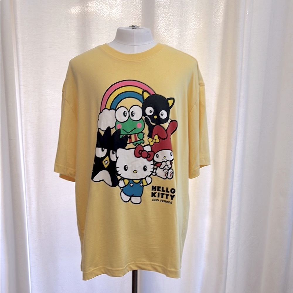 H&M X Hello Kitty & Friends Yellow Womens Oversized T-Shirt